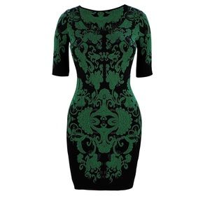 Rvn chinois textures jacquard mini dress